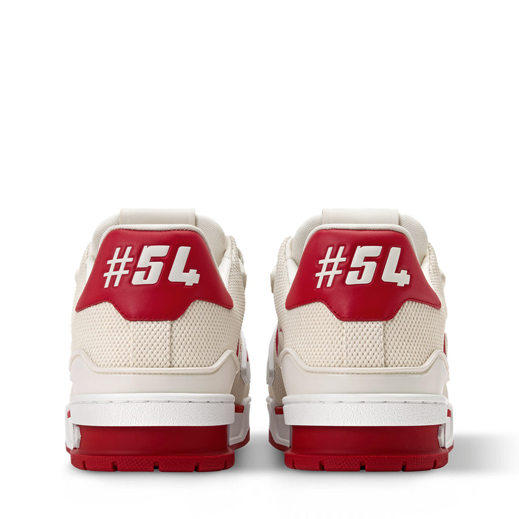 LV Trainer Sneakers - Cream & Red Colorway