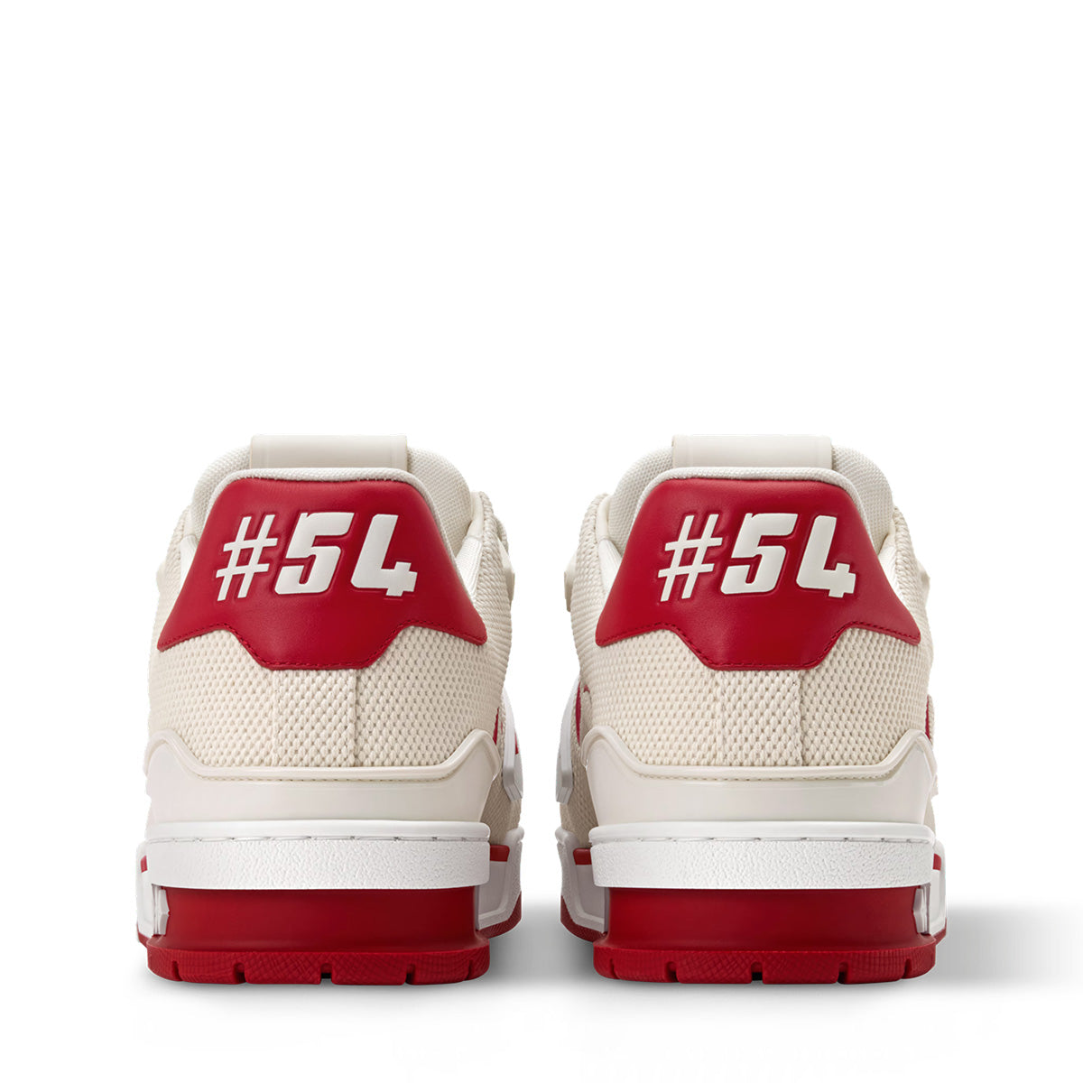 LV Trainer Sneakers - Cream & Red Colorway