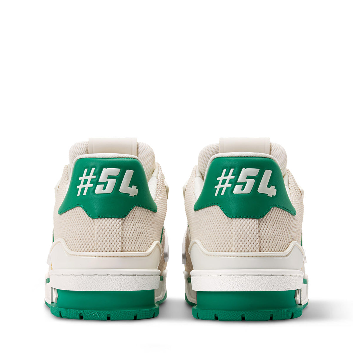 LV Trainer Sneakers - Cream & Green Colorway