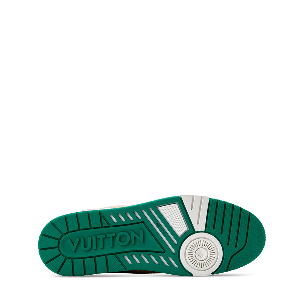 LV Trainer Sneakers - Cream & Green Colorway