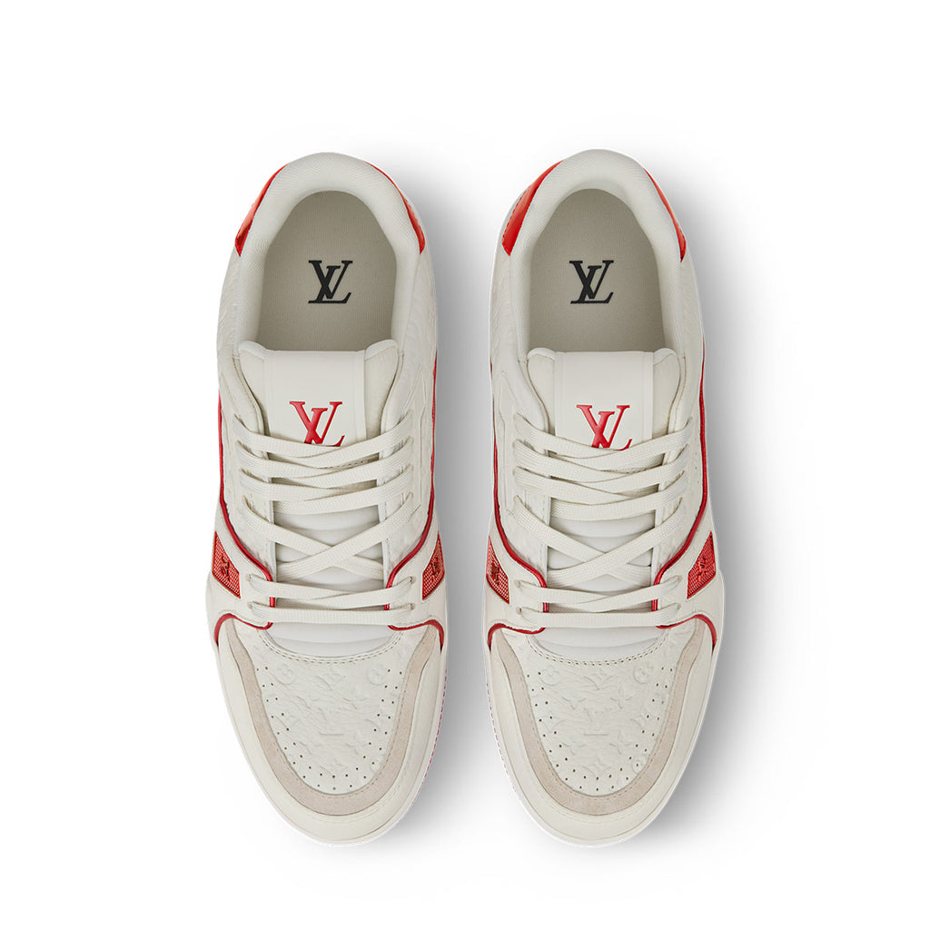 LV Trainer Sneakers - White & Red Colorway