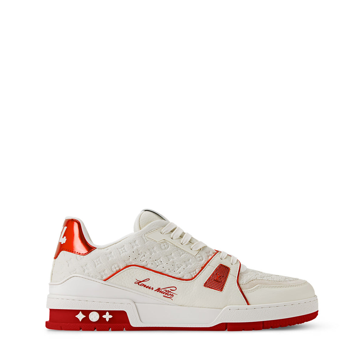 LV Trainer Sneakers - White & Red Colorway