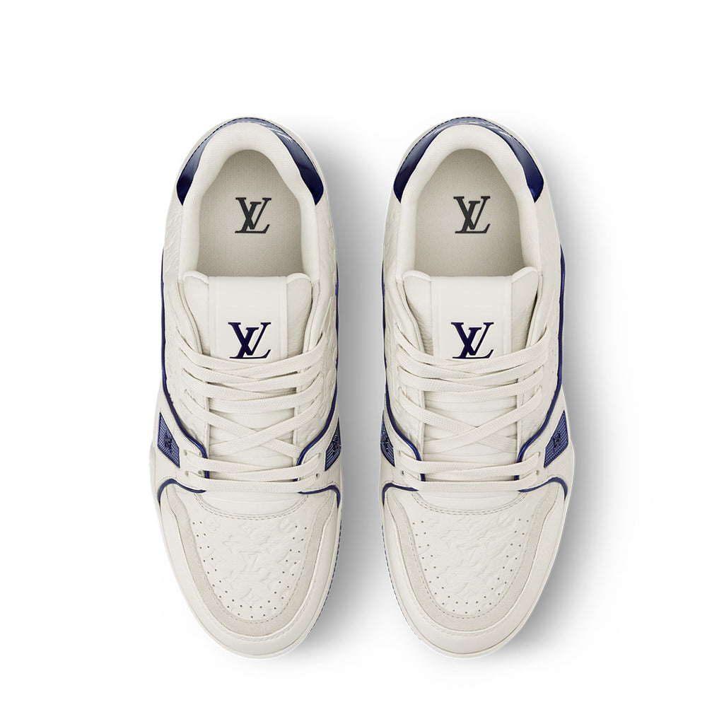 LV Trainer Sneakers - White & Blue Colorway