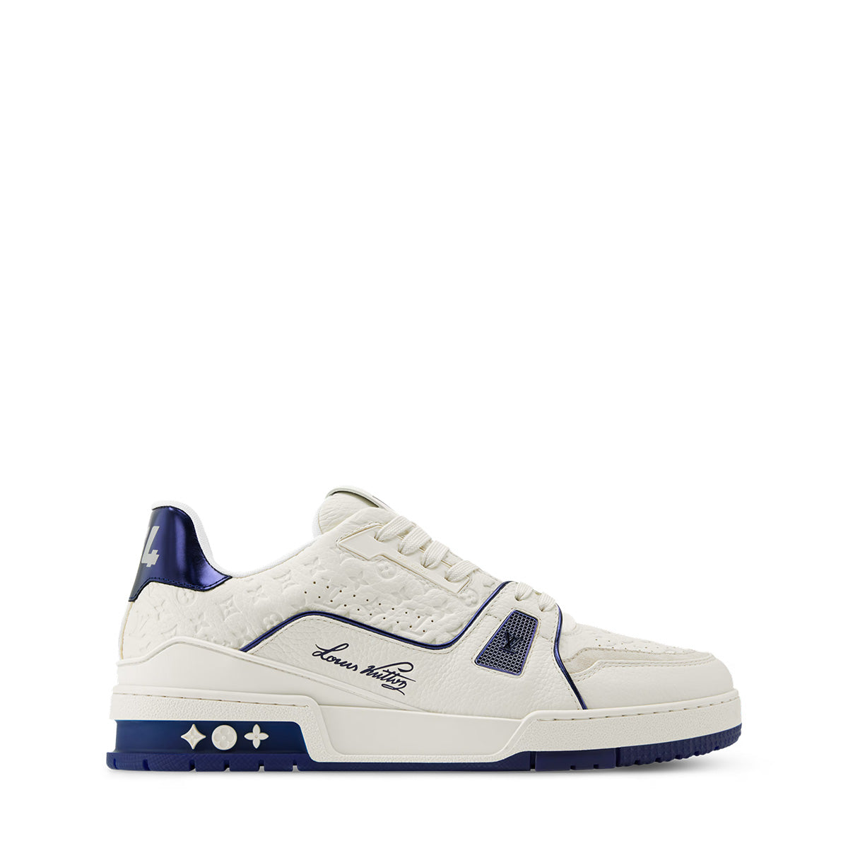 LV Trainer Sneakers - White & Blue Colorway