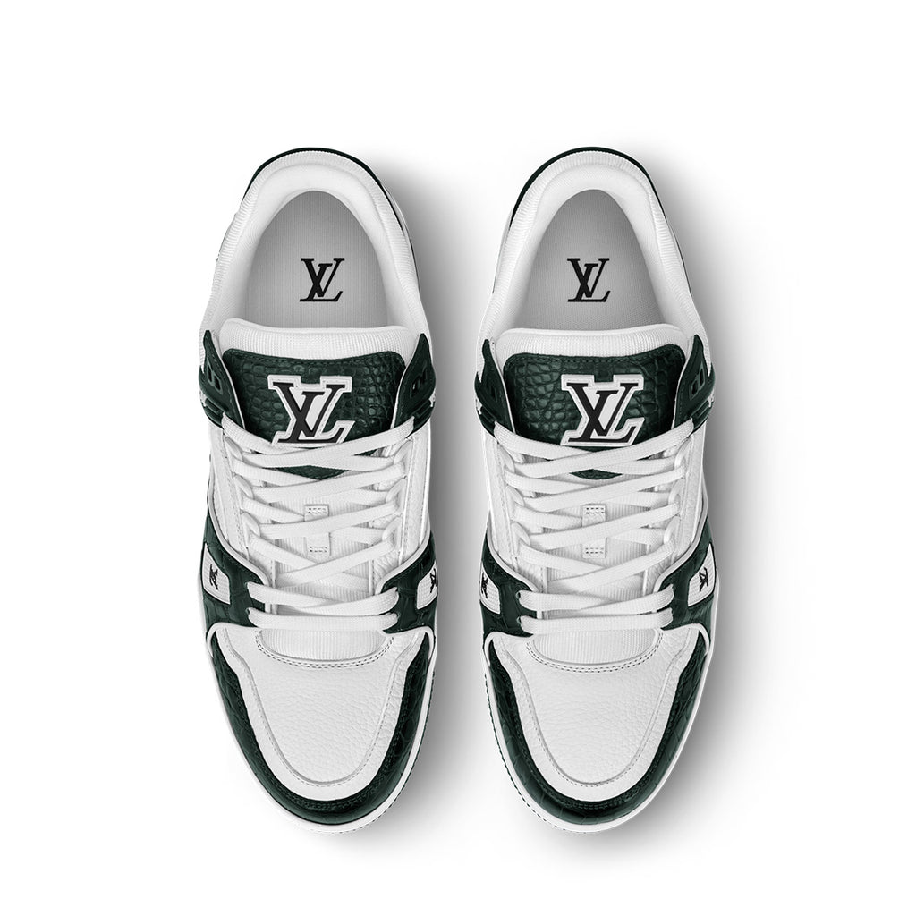 LV Trainer Sneakers - White & Dark Green Colorway