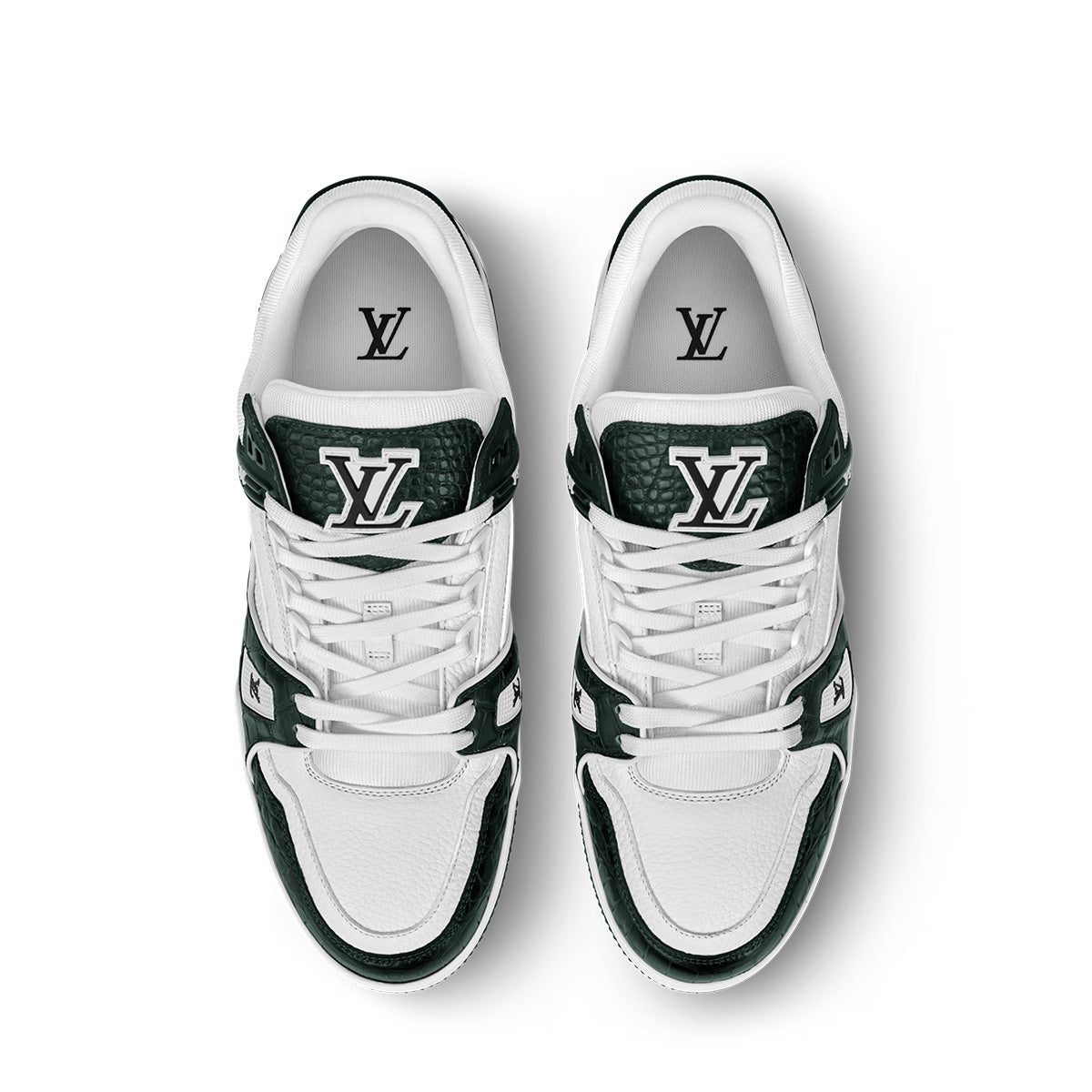 LV Trainer Sneakers - White & Dark Green Colorway
