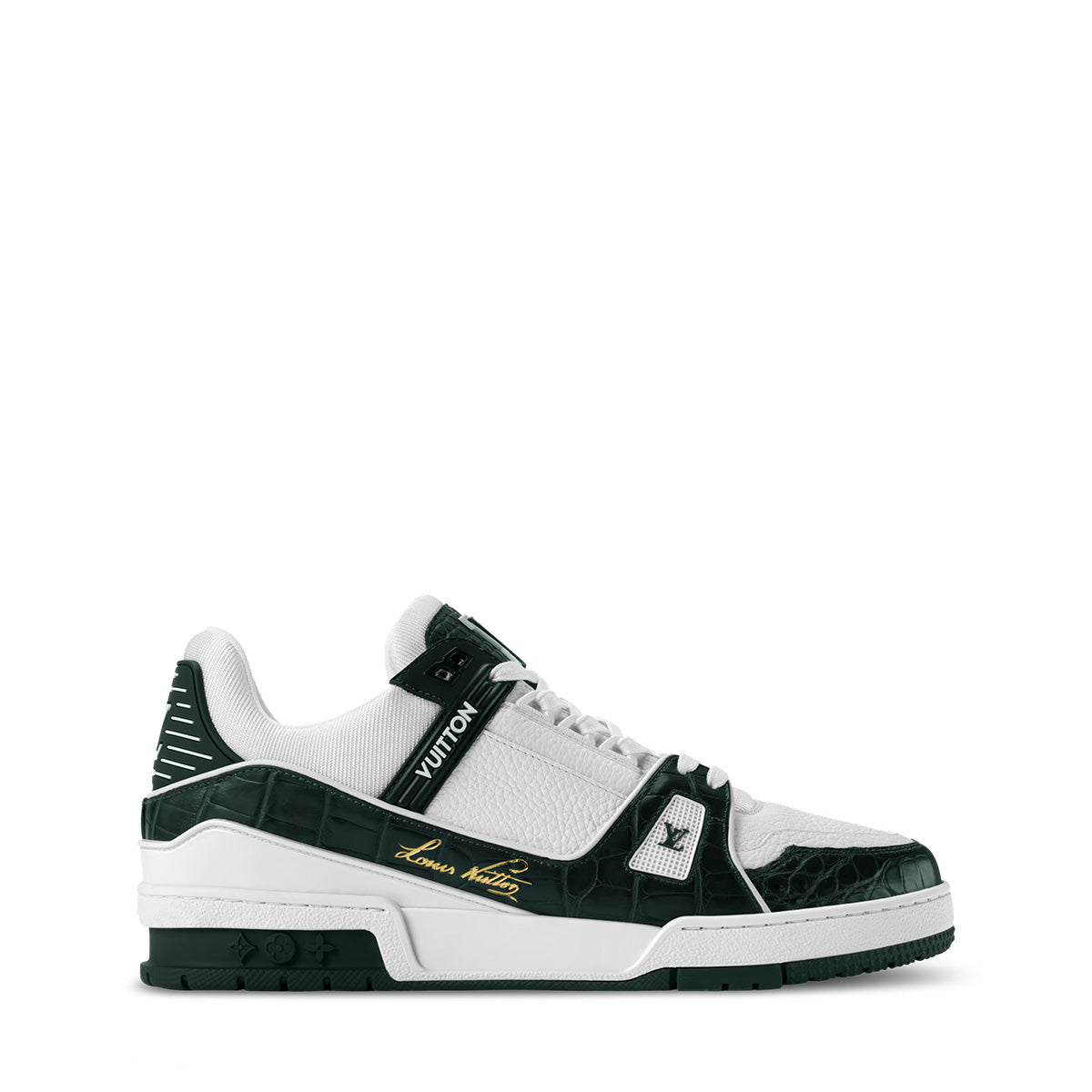 LV Trainer Sneakers - White & Dark Green Colorway
