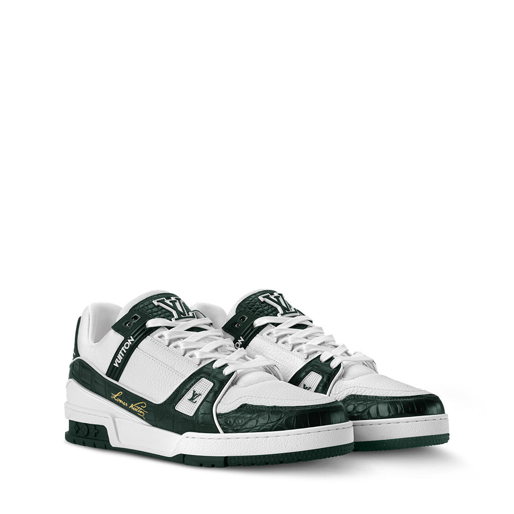 LV Trainer Sneakers - White & Dark Green Colorway