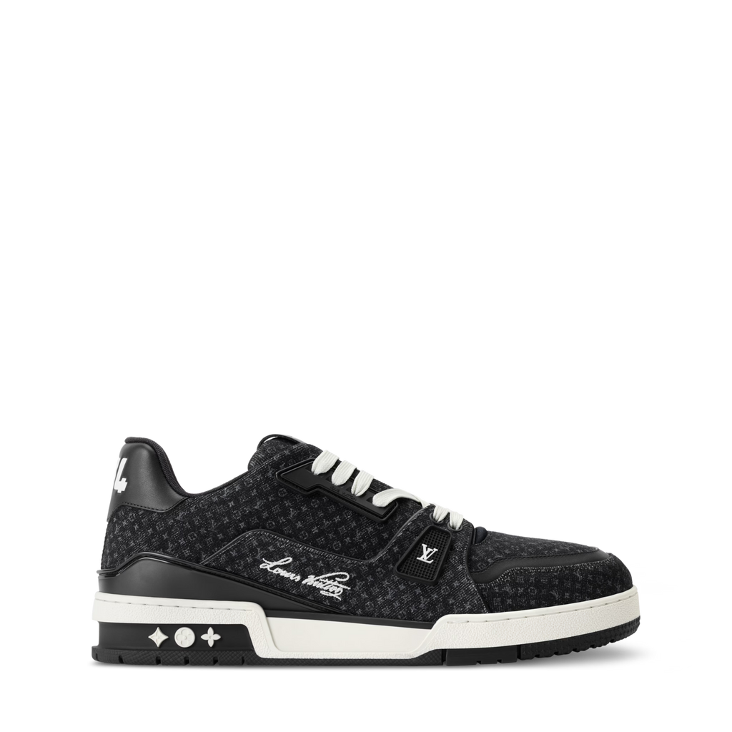 LV Trainer Sneakers - Black Sculpted Fashion Shoes