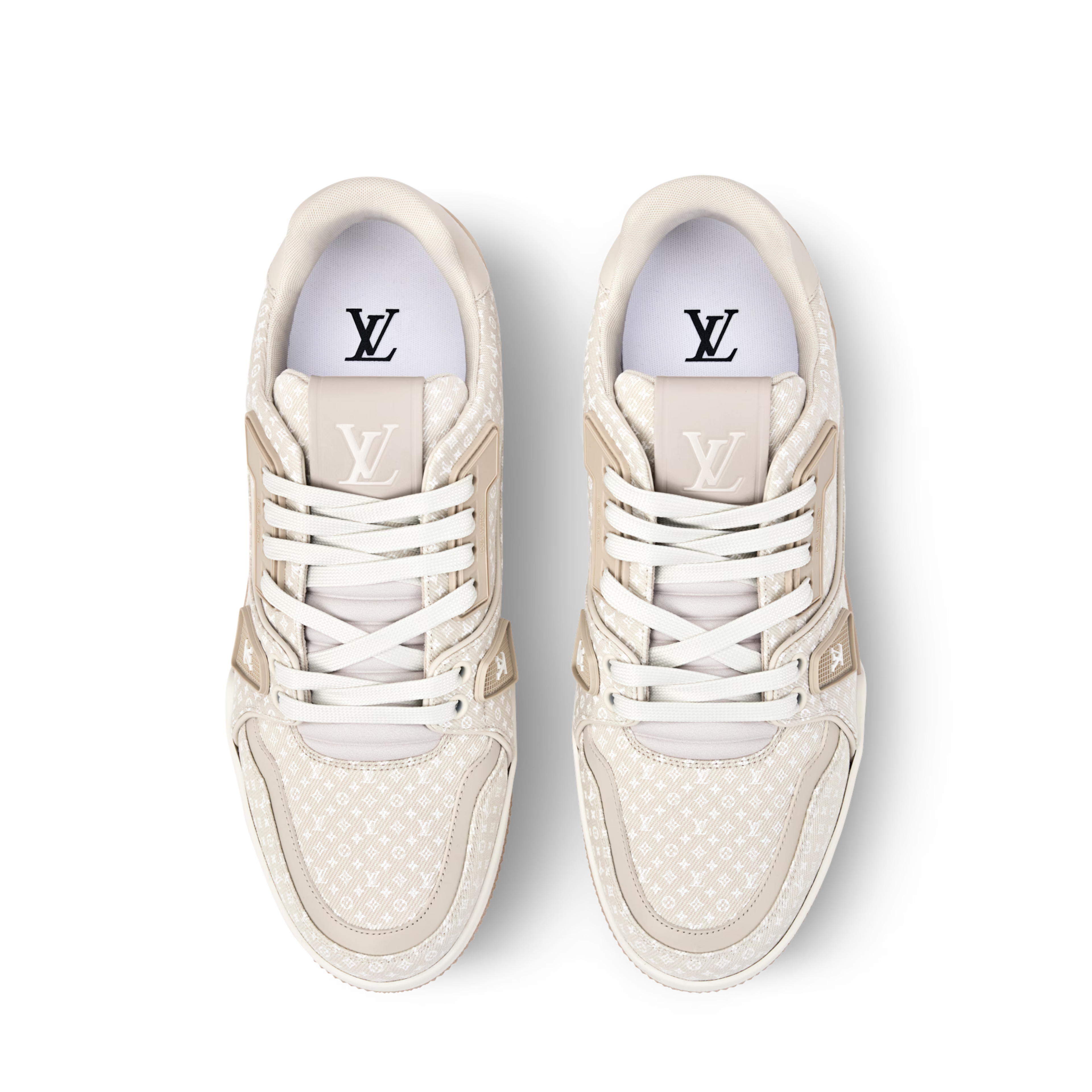 LV Trainer Sneakers - Light Taupe Sculpted Fashion Shoes