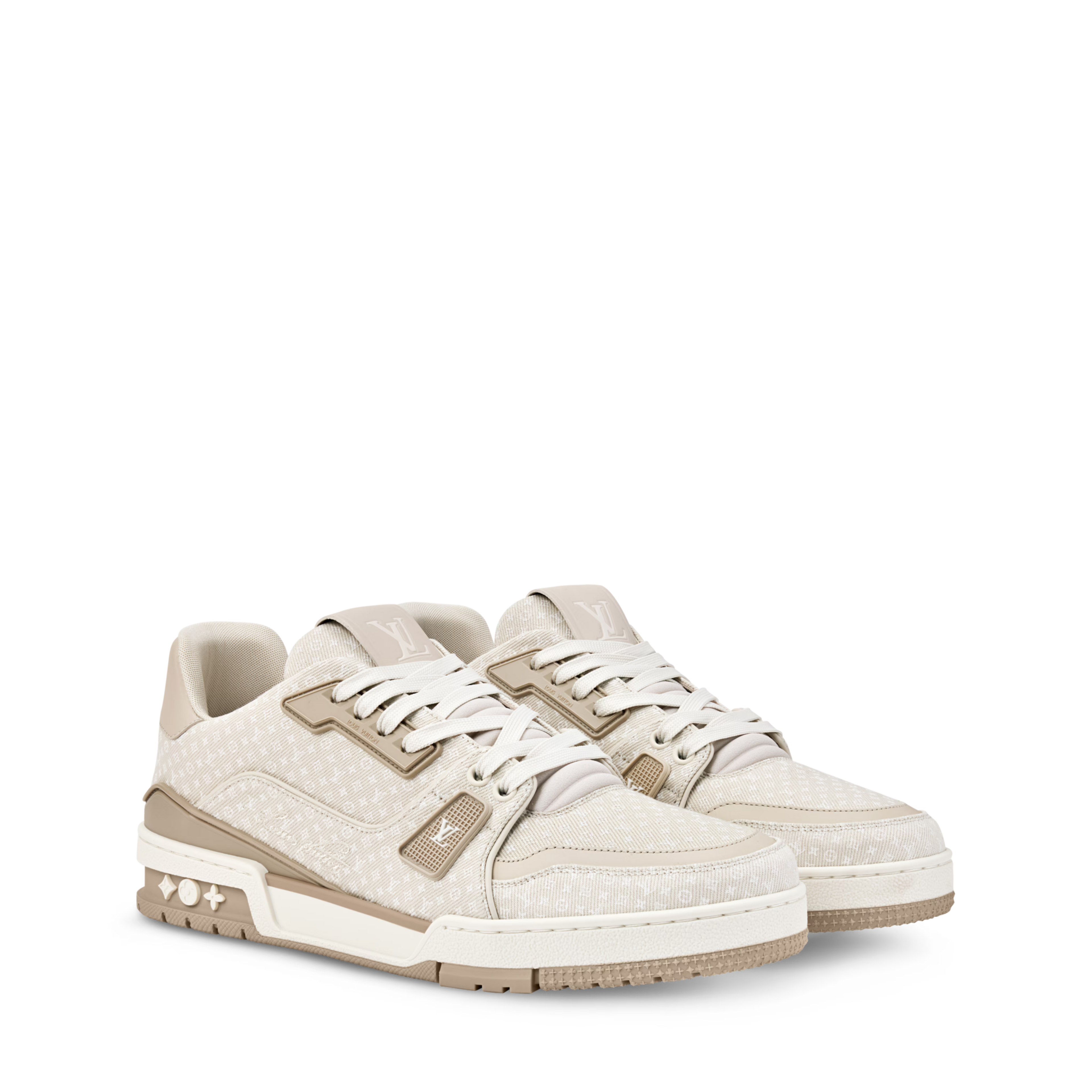 LV Trainer Sneakers - Light Taupe Sculpted Fashion Shoes