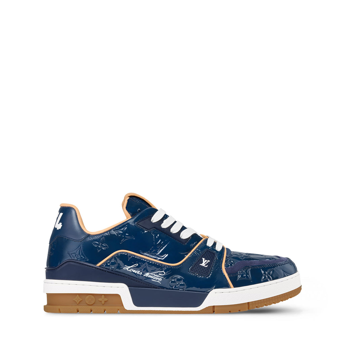 LV Trainer Sneakers - Blue Sculpted Fashion Shoes