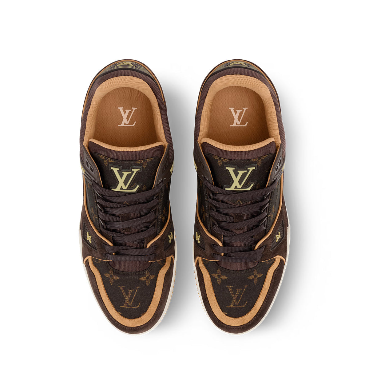 LV Trainer Sneakers - Brown Sculpted Fashion Shoes