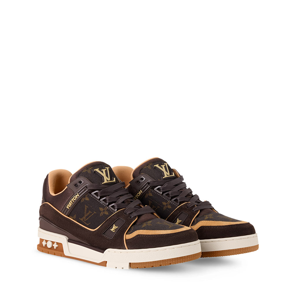 LV Trainer Sneakers - Brown Sculpted Fashion Shoes