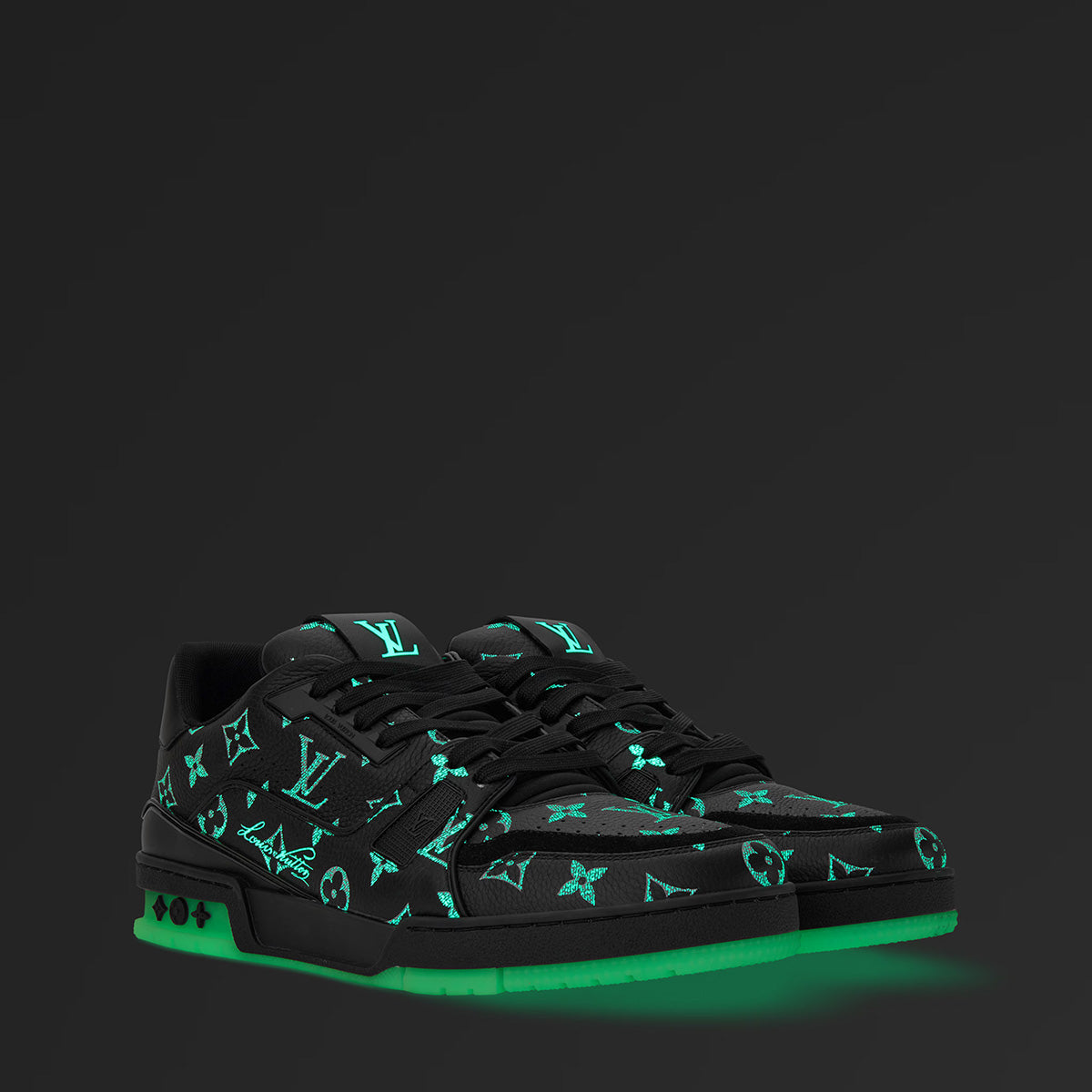 LV Trainer Sneakers - Black Monogram Print
