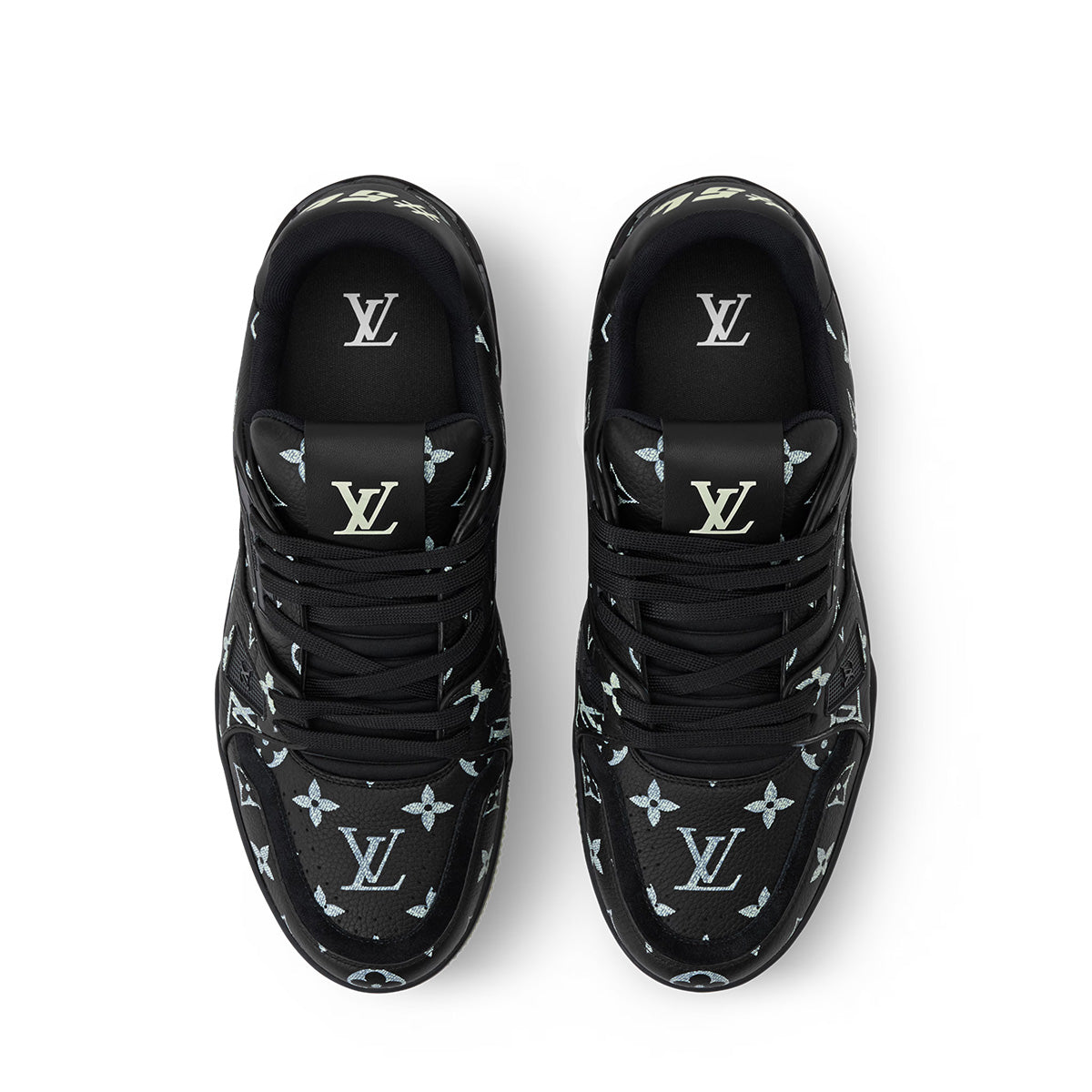 LV Trainer Sneakers - Black Monogram Print