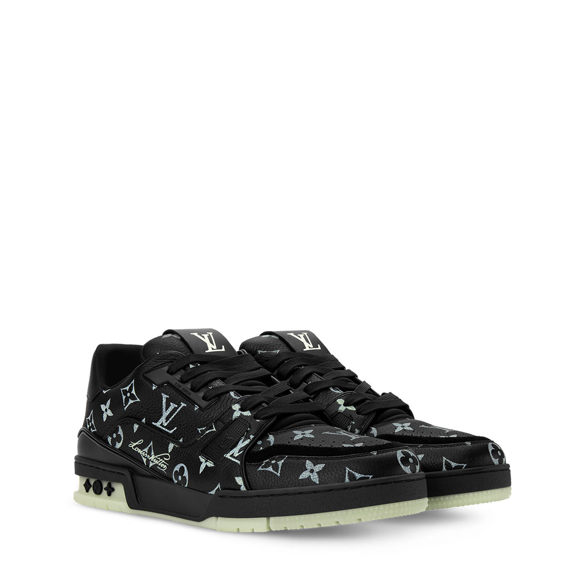 LV Trainer Sneakers - Black Monogram Print