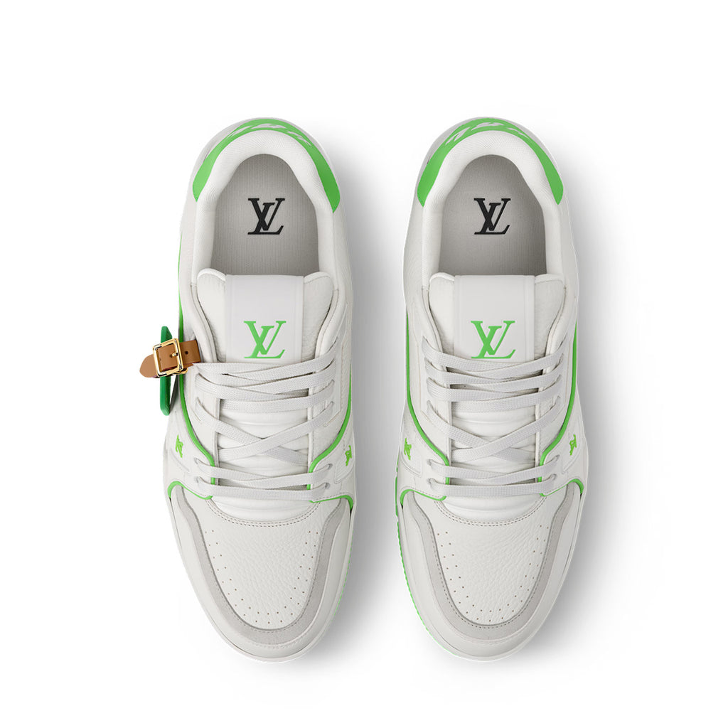 LV Trainer Sneakers - Emerald Green & White Colorway