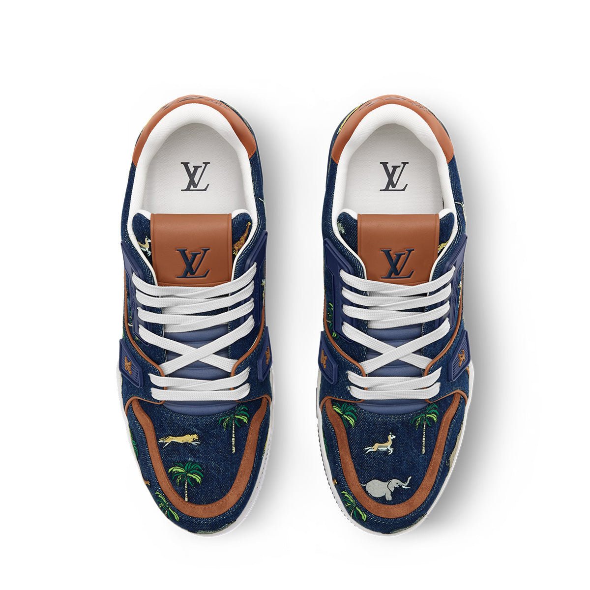 LV Trainer Sneakers - Navy Blue Colorway