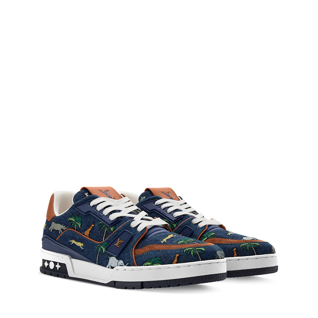 LV Trainer Sneakers - Navy Blue Colorway