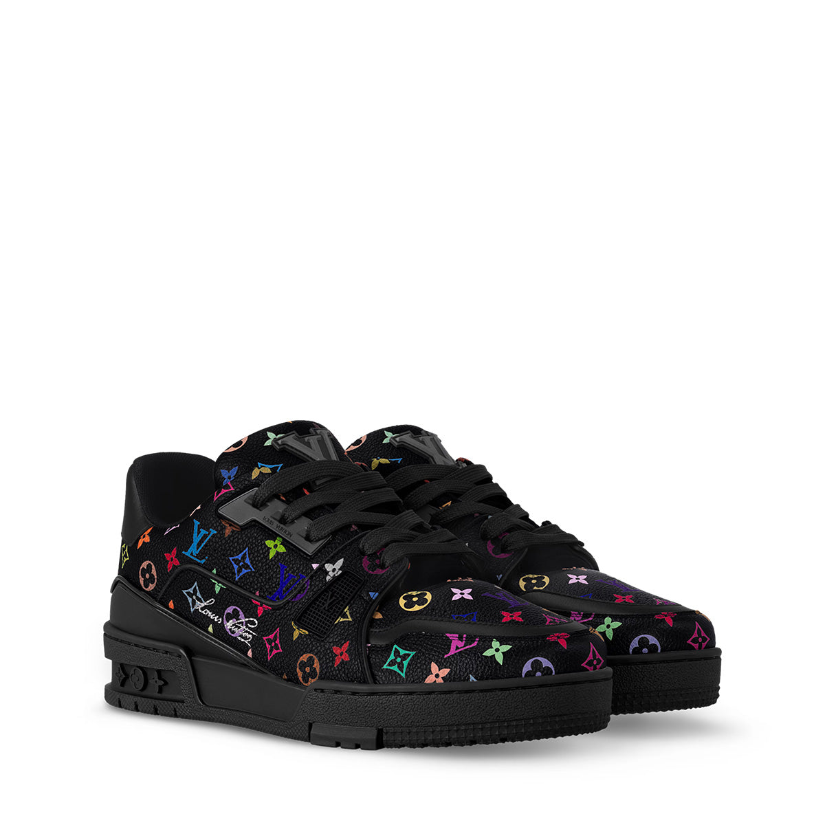 LV Trainer Sneakers - Black Monogram Print